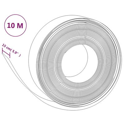 vidaXL aiapiirded 4 tk, hall, 10 m, 15 cm, polüetüleen