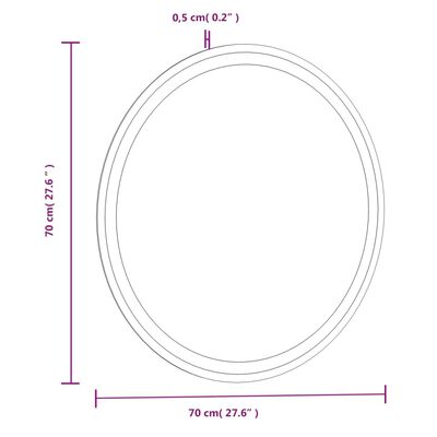 vidaXL LED vannitoapeegel 70 cm ümmargune