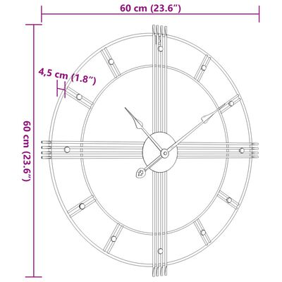 vidaXL seinakell, must, Ø60 cm, raud