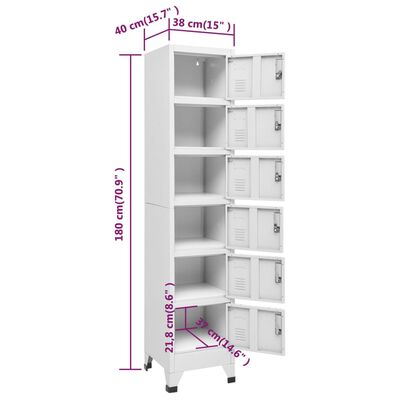 vidaXL lukustatav hoiukapp, helehall, 38 x 40 x 180 cm, teras