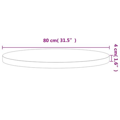 vidaXL lauaplaat, Ø80x4 cm, ümmargune, pöökpuu