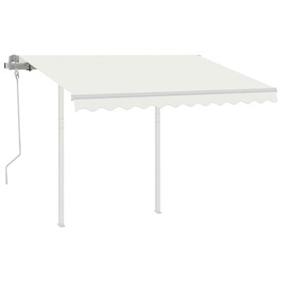 vidaXL varikatuse postide komplekt, valge, 300 x 245 cm, raud