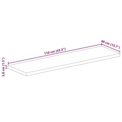 vidaXL lauaplaat, 110x40x3,8 cm, ristkülikukujuline, taastatud puit