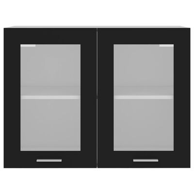 vidaXL klaasustega seinakapp, must, 80 x 31 x 60 cm, tehispuit