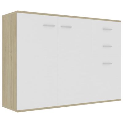 vidaXL puhvetkapp, valge ja Sonoma tamm, 105x30x75 cm tehispuit