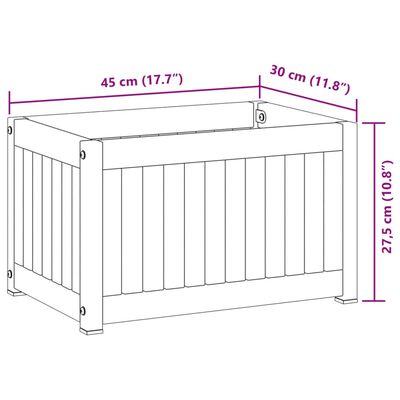 vidaXL aia taimekast, 45 x 30 x 27,5 cm, akaatsiapuit ja teras