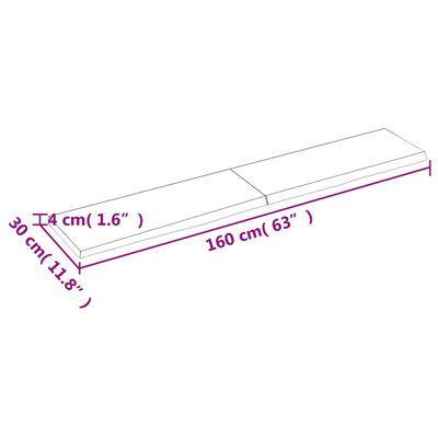 vidaXL vannitoa tasapind, tumepruun, 160x30x(2-4)cm töödeldud täispuit