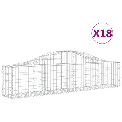 vidaXL kaarekujulised gabioonkorvid 18 tk, 200x30x40/60 cm, raud