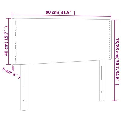 vidaXL LED-voodipeats, helehall, 80x5x78/88 cm, samet