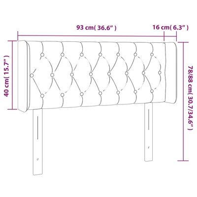 vidaXL LED-voodipeats, helehall, 93x16x78/88 cm, kangas