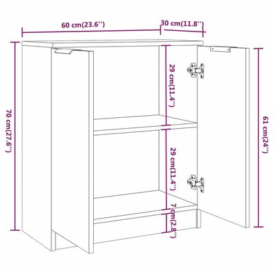 vidaXL 3-osaline puhvetkapp, betoonhall, tehispuit