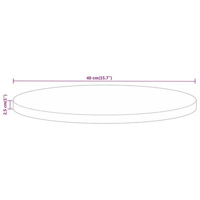 vidaXL ümmargune lauaplaat, Ø40x2,5 cm, mangopuit