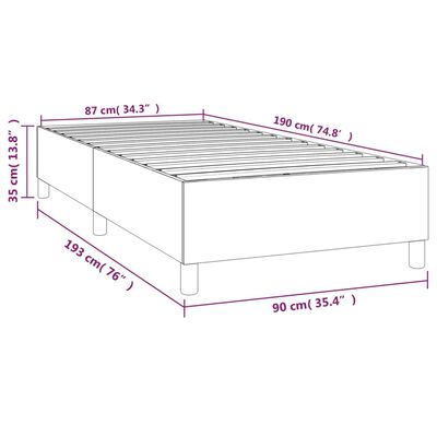 vidaXL voodiraam, tumesinine, 90x190 cm, samet