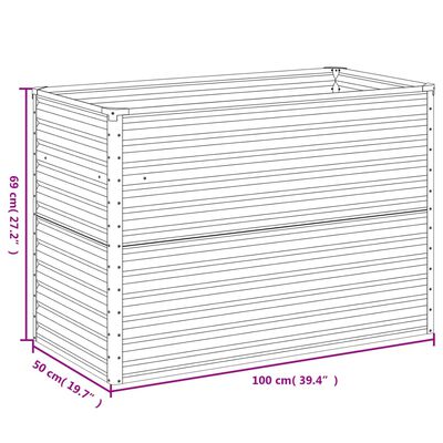 vidaXL taimekast, 100 x 50 x 69 cm, Corten-teras