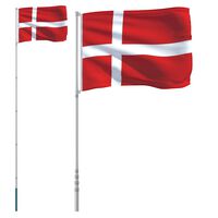 vidaXL Taani lipp ja lipumast, 5,55 m, alumiinium