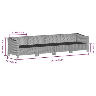 vidaXL 8-osaline aiamööbli komplekt patjadega, hall, polürotang