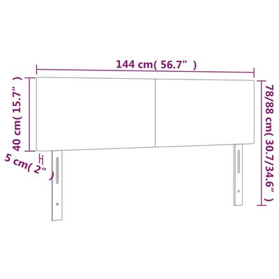 vidaXL voodipeatsid 2 tk, valge, 72x5x78/88 cm, kangas