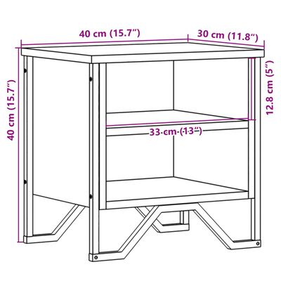 vidaXL öökapp 2 tk, hall Sonoma tamm, 40 x 30 x 40 cm, puitlaastplaat