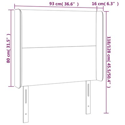 vidaXL voodipeats servadega, tumesinine, 93x16x118/128 cm, samet