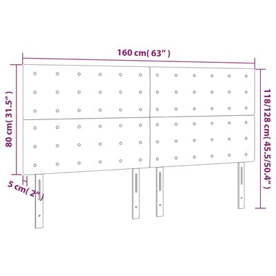 vidaXL voodipeatsid 4 tk, helehall, 80x5x78/88 cm, kangas