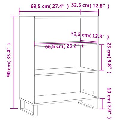 vidaXL kapp-riiul, must, 69,5 x 32,5 x 90 cm, tehispuit