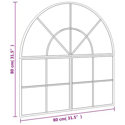 vidaXL seinapeegel, must, 80x80 cm, kaarekujuline, raud