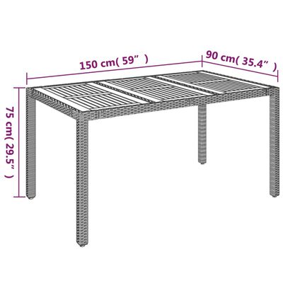 vidaXL 7-osaline aiamööblikomplekt patjadega, must, polürotang