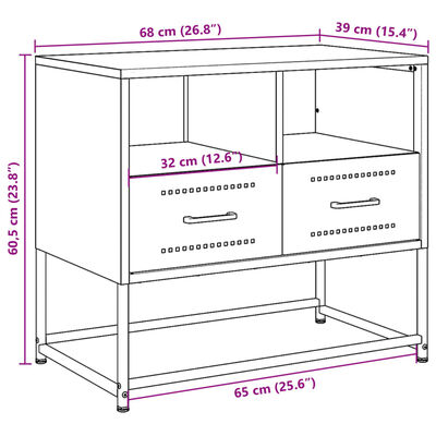 vidaXL telerikapp, antratsiithall, 68x39x60,5 cm, teras