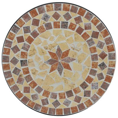 vidaXL mosaiigiga bistroolaud, terrakota /valge, Ø50x70cm, keraamiline