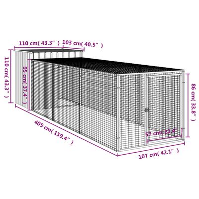 vidaXL kanapuur aedikuga, helehall, 110x405x110 cm, tsingitud teras