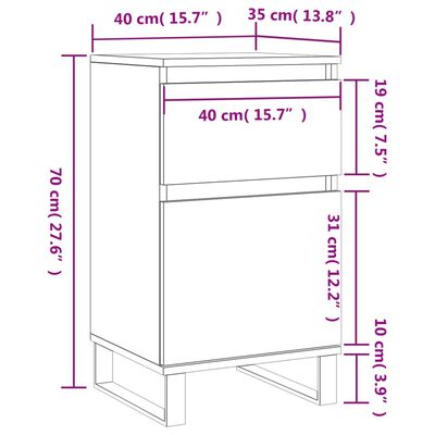 vidaXL puhvetkapid 2 tk, must, 40 x 35 x 70 cm, tehispuit