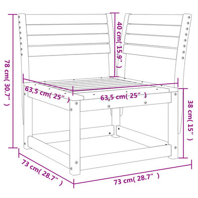 vidaXL aia nurgadiivan, 73x73x78 cm, ebatsuuga puit