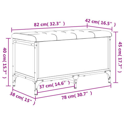 vidaXL hoiupink, Sonoma tamm, 82 x 42 x 45 cm, tehispuit