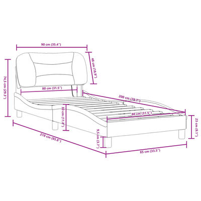 vidaXL voodiraam LED-tuledega, must, 80x200 cm, kangas