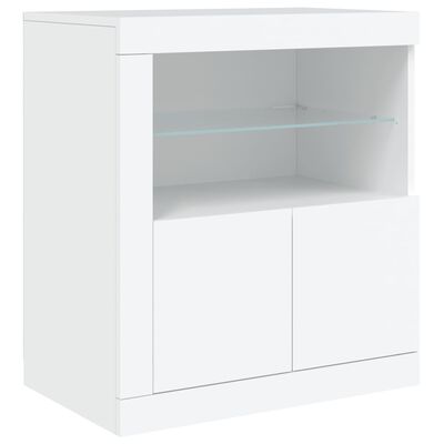 vidaXL puhvetkapp LED-tuledega, valge, 60,5 x 37 x 67 cm