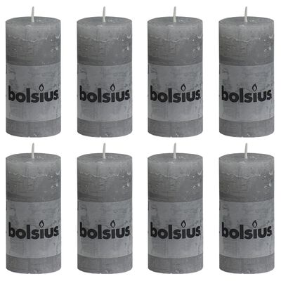 Bolsius maalähedased sammasküünlad 8 tk 100 x 50 mm helehall