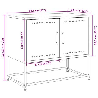 vidaXL telerikapp, antratsiithall, 68,5x39x60,5 cm, teras