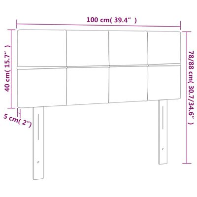 vidaXL LED-voodipeats, tumesinine, 100x5x78/88 cm, samet