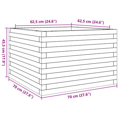 vidaXL aia taimekast, 70x70x45,5cm, immutatud männipuit