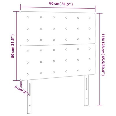 vidaXL LED-voodipeats, must, 80x5x118/128 cm, kangas