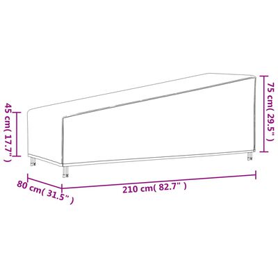 vidaXL lamamistooli kate, 210x80x45/75 cm, 420D Oxford kangas