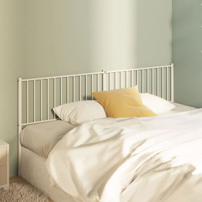 vidaXL metallist voodipeats, valge, 193 cm