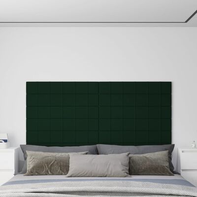 vidaXL seinapaneelid 12 tk, tumeroheline, 90 x 15 cm, samet, 1,62 m²