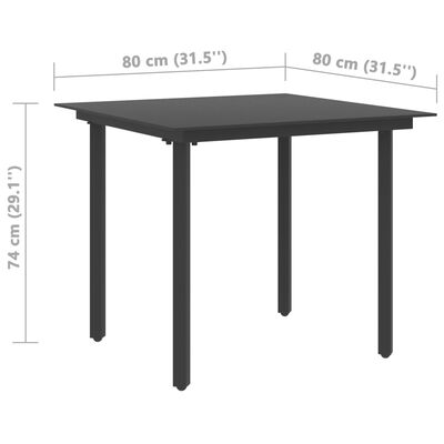 vidaXL 3-osaline aiamööblikomplekt, PVC-rotang, must