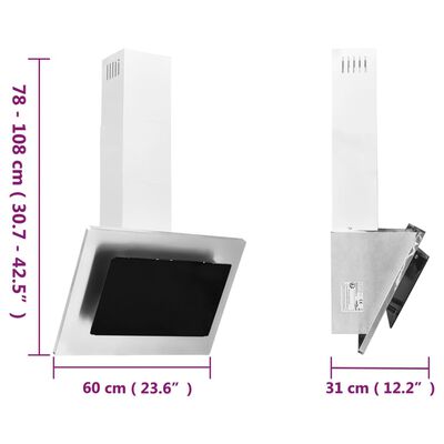 vidaXL pliidikubu, 60 cm, roostevaba teras, karastatud klaas, hõbedane