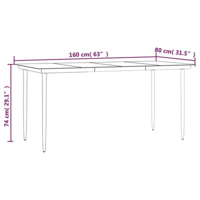 vidaXL 5-osaline aiamööbli komplekt, tumehall, polürotang