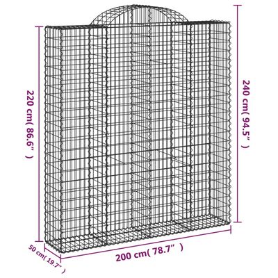 vidaXL kaarekujulised gabioonkorvid 14 tk, 200x50x220/240 cm, raud