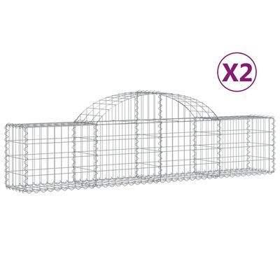 vidaXL kaarekujulised gabioonkorvid 2 tk, 200x30x40/60 cm, raud