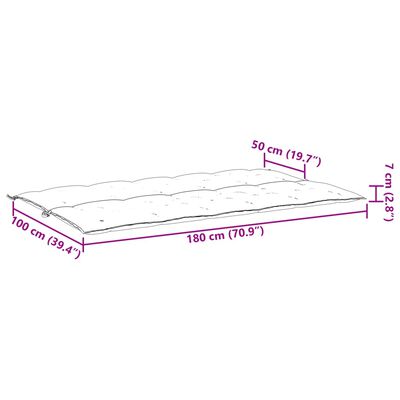 vidaXL aiapingi istmepadi kreemjasvalge 180x(50+50)x7 cm Oxford kangas