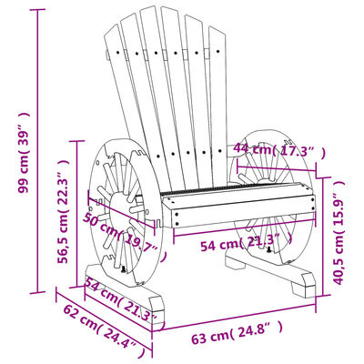 vidaXL aia Adirondack toolid 4 tk, nulupuit